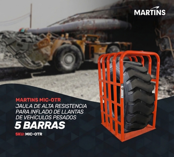 JAULA DE INFLADO DE NEUMÁTICOS OTR DE 158 CM